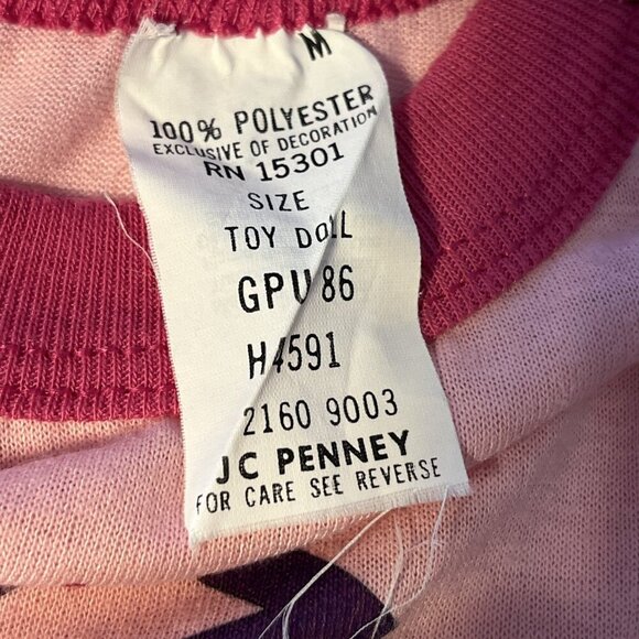 Vintage 80s Popples Doll Nightgown Dress Pink "Rise and Shine" 1986 JC Penny - Picture 12 of 12